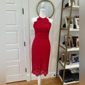 Lover Red Lace Halter Dress-worn once, perfect condition size 4!